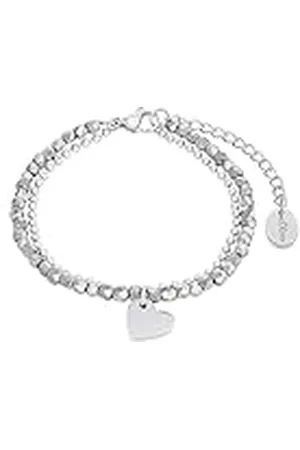 QS by s.Oliver Armband roestvrij staal damesarmsieraad, met glas, 16+4 cm, , hartje, Wordt geleverd in geschenkverpakking, 2018344