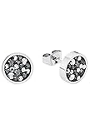 QS by s.Oliver Oorstekers roestvrijstalen damesoorsieraden, met kristal, 1 cm, zilver, Wordt geleverd in geschenkverpakking, 9239467