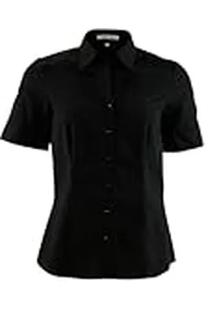 Seidensticker Damesblouse - City blouse - hemdblouse - regular fit - korte mouwen - uni - 100% katoen, , 42