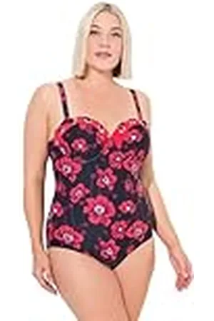 Ulla Popken Dames Chloe, Lacing Detail Badpak, , 56
