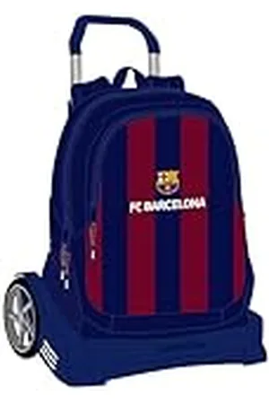 Safta FC Barcelona Schoolrugzak met ergonomische rug met Trolley Evolution Ideaal voor kinderen van verschillende leeftijden, comfortabel en veelzijdig, 32 x 16 x 44 cm, marineblauw/granaatrood