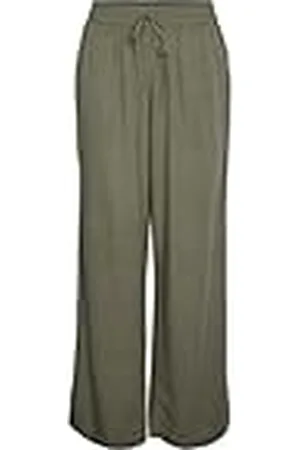 Pieces® Pcpia HW Wide Pants Pwp Mm Noos Broek met wijde pijpen, Deep Lichen Green, XS Dames, , XS