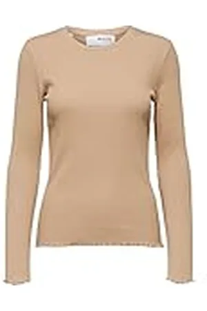 SELECTED Bestseller a/s Dames Slfanna Ls Crew Neck Tee S shirt met lange mouwen, , M