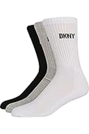 DKNY Heren herensokken, Designer katoenen sportsokken, comfortabel, duurzaam, ademend, heren sokken, zwart/wit grijs, 11 UK, Meerkleurig, One Size