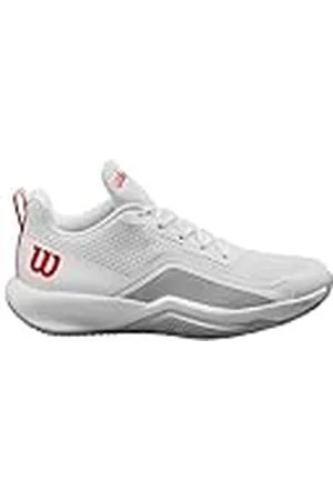 Wilson Rush Pro Lite tennisschoen voor dames, wit/parelblauw rood, maat 44, Wit Parel Blauw Rood, 9 UK