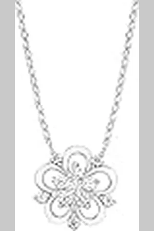 Amor Collier Met Hanger 925 Sterling Zilveren Dames Collier, Met Cubic Zirkonia Synth., 42+3 cm, , Bloem, Wordt Geleverd In Sieraden Geschenkverpakking, 2012824