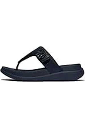 FitFlop Dames F-Mode GO BEADIE-Button ADJ. Flatform T/P sandalen, Navy, 6.5 UK, , 40 EU
