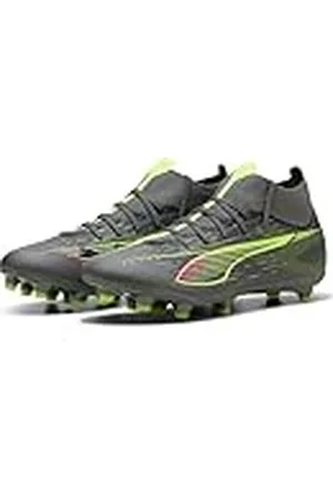 PUMA Unisex Ultra 5 Match+ FG voetbalschoen, mat verouderd zilver-geel alarm verouderd zilver, 9.5 UK, Matte Aged Silver Yellow Alert Aged Silver, 44 EU