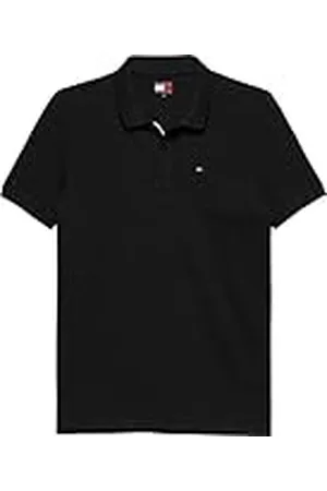 Tommy Hilfiger Heren TJM SLIM PLACKET POLO EXT S/S Polo, Zwart, M, , M