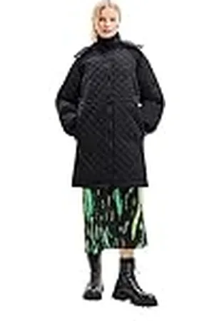 Desigual Dames Denmark Woman Woven Padded Long Overcoat, , S