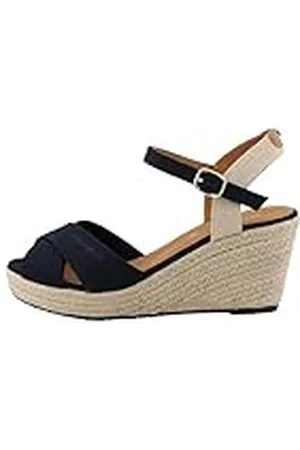 TOM TAILOR Dames 5390010025 wigvormige sandalen, marineblauw, 38 EU, , 38 EU