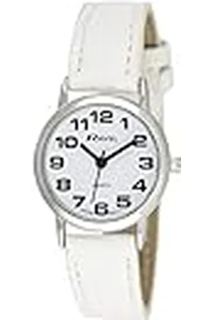 Ravel Dames Gemakkelijk te Lezen Horloge met Grote Getallen (27mm) - /Witte Wijzerplaat