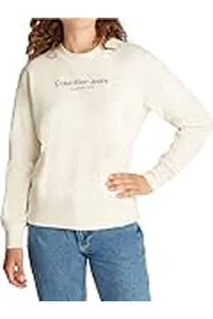 Calvin Klein Jeans Dames INSTITUTIONAL GRAPHIC REG CN J20J224913, Pullover Sweatshirt, Wit, XL, , XL