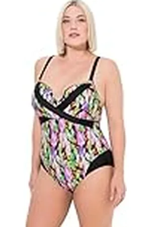 Ulla Popken Dames grote maten grote maten plus size badpak Chloe, Sicilypixel, Shiny, , 58
