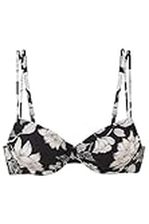 QS by s.Oliver Bikini-top met beugels, zwart-wit bloemenpatroon, , 42 / C