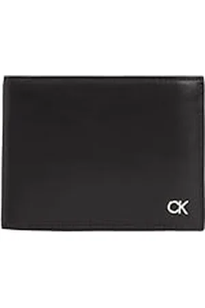 Calvin Klein Mannen metalen trifold 10CC W/munt portefeuilles, Ck zwart, één maat, , Eén maat