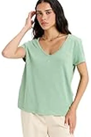 Roxy Gebreide top met lange mouwen is flowing top V groen S, , S