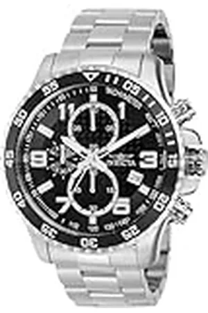 Invicta Specialty 37146 Heren Horloge - Waterdicht - Analoog - Quartz Uurwerk - Roestvrij Staal met zwarte Wijzerplaat - 45mm