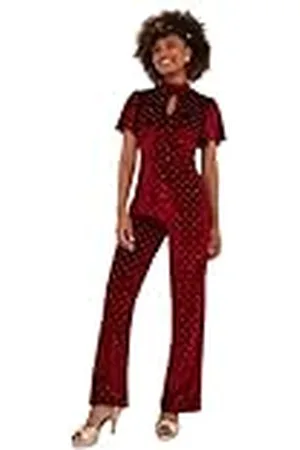 Joe Browns Sprankelende velours jumpsuit met wijde pijpen voor dames, , 12, , 38