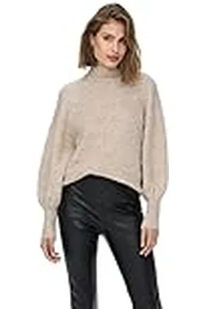 ONLY ONLCELINA Life L/S HIGH CC KNT trui voor dames, berken/Detail: W. Melange, M
