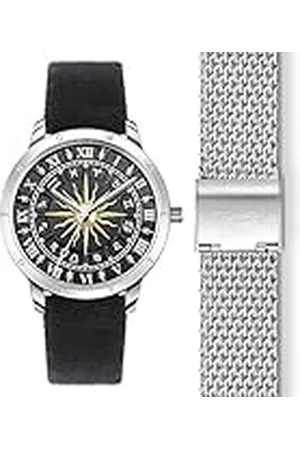 Thomas Sabo Dames polshorloge zon sterrenbeeld analoog kwarts roestvrij staal fluweel SET_WA0351-217-203-33 mm, , armband