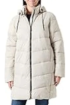 Kaffe Puffer Coat voor dames, hoge kraag, capuchon, middellange lengte, rits, regular fit, , 38