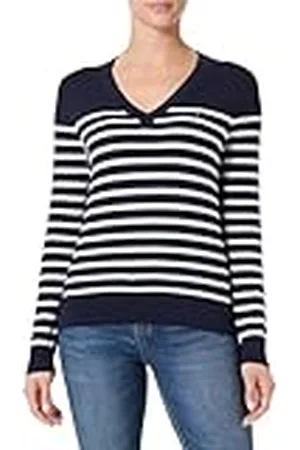Tommy Hilfiger Dames CO JERSEY STITCH V-NK SWEATER WW0WW40098, blauw, XXL, , XXL