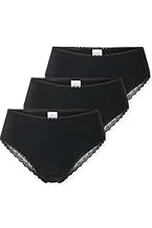 Schiesser Dames 3 PACK Panties Ondergoed met Kant Katoen Mix Modern Multipacks Hipster-Slipje, , 38, , 38