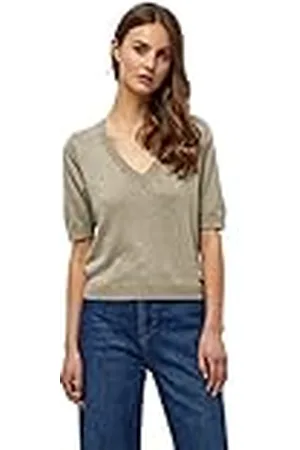 Minus Dames Milla T-shirt met V-hals voor dames, houtrook, melange, XL