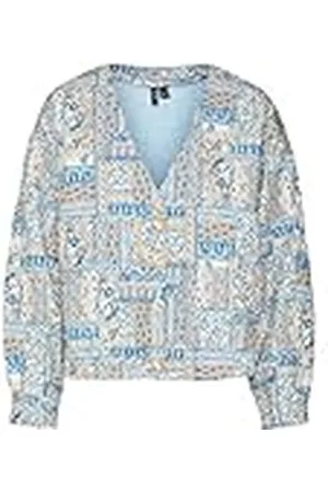 VERO MODA Dames VMJANE LULU LS Quilted Jacket WVN GA gewatteerde jas, Birch/AOP: Lulu, L, , L