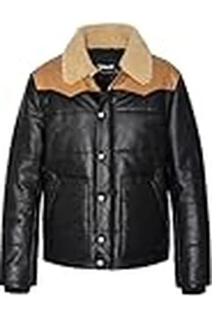 Schott NYC Heren donsjack van leer LCDAYTON Black/Cognac XXL, , XXL