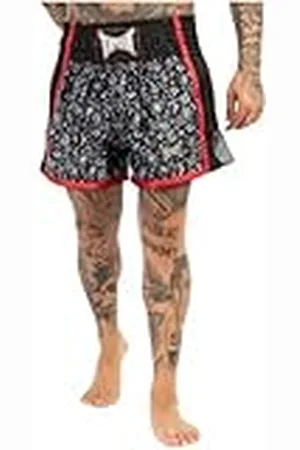 Tapout Heren Thaibox-broek Camino Black/Red/White XXXL, , 3XL