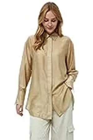 Minus Meredy Shirt | Beige Dames Tops | Lente Shirt Dames | Maat 14