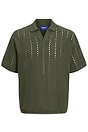 JACK & JONES Jorparos Knit Easter Ss Crochet Polo, , XXL
