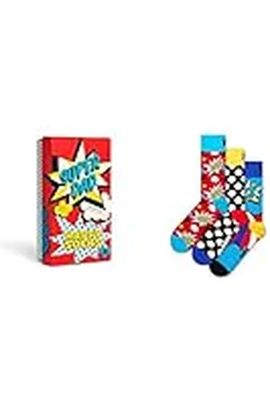 Happy Socks 3 pak vaderdag cadeau sokken, grappige gekleurde katoenen sokken, cadeaus voor papa