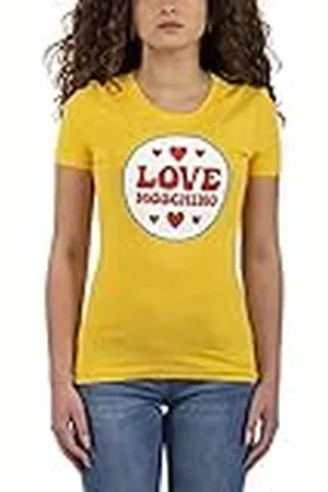 Moschino Dames stretch katoenen jersey met logo patch print T-shirt, , 38 NL