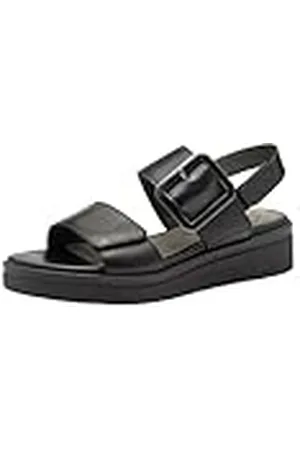 Tamaris Comfort Platte damessandalen van leer met gesp, sleehak, , maat 38 EU, , 38 EU