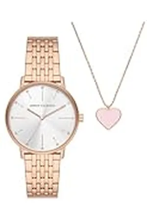 Armani Exchange Dameshorloge met drie wijzers, roségoud, AX7145SET