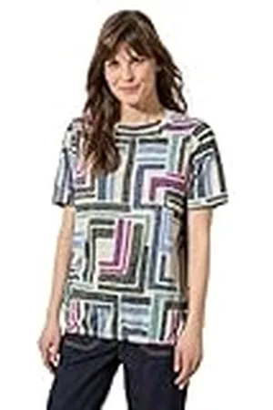 CECIL TOS Multicolor Bedrukt Burn Out T-shirt, , XL