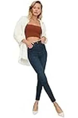 Trendyol Navy Lacivert High Waist Skinny Jeans Dames, , 40