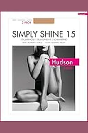 Hudson SIMPLY Shine 15 021644 panty voor dames, transparant, 15 denier, glinsterend, fijn pantybroekje in dubbelverpakking, drukvrije comfortband, versterkte kant, (black 0005), 48-50 grote maten