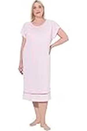 Ulla Popken Dames Nightgown, Crochet Tape Nachthemden, Baby Pink, 62/64, , 62-64