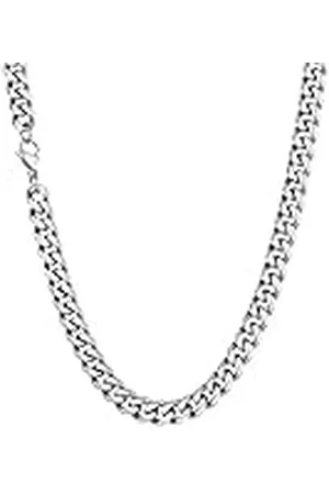 U7 Stijlvolle Cubaanse ketting voor dames en heren, zilverkleurig/18K goud/zwarte tint, stevige en duurzame ketting, breedte 3/6/9/12 mm, lengte 36/46/51/56/61/66/71/76 cm, verzonden in