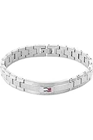 Tommy Hilfiger Jewelry Armband mit Knebelverschluss für Herren aus Edelstahl, Farbe: Silber, Länge: 19 cm, 2790419