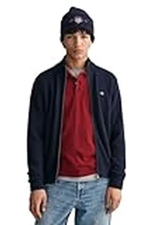 GANT Gebreid vest met rits voor heren, katoen textuur, , S