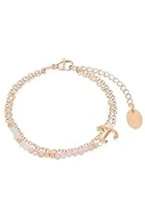 QS by s.Oliver Armband roestvrij staal damesarmsieraad, met glas, 16+4 cm, rosé, anker, Wordt geleverd in geschenkverpakking, 2018350