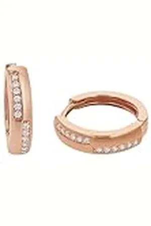 Amor Creoles 925 Sterling Zilveren Dames Oorbellen, Met Zirkonia Synth., 1,5 cm, , Wordt Geleverd In Sieraden Geschenkdoosje, 2022065