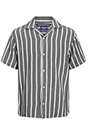 JACK & JONES Jorcoba Stripe Resort Shirt Ss Sn Pls, , 4XL