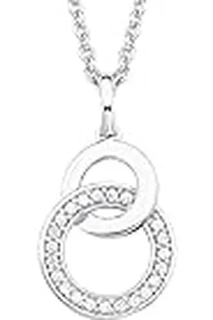 QS by s.Oliver Collier met hanger 925 sterling zilveren dames collier, met cubic zirkonia synth., 42+3 cm, , Wordt geleverd in sieraden geschenkverpakking, 2025992