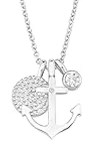 QS by s.Oliver Collier Met Hanger 925 Sterling Zilveren Dames Collier, Met Cubic Zirkonia Synth., 40+5 cm, , Anker, Wordt Geleverd In Sieraden Geschenkverpakking, 2017246
